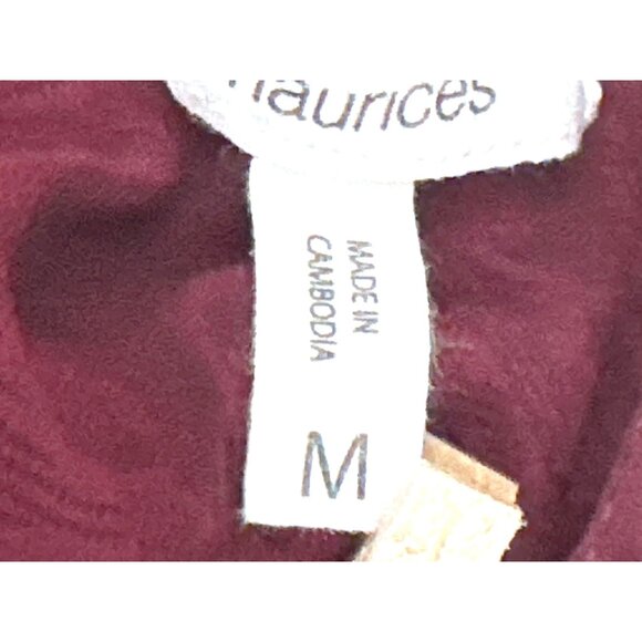 Maurices Medium Burgundy Floral Jacquard Halter Tunic Top Date Night Chic Resort - Picture 7 of 12